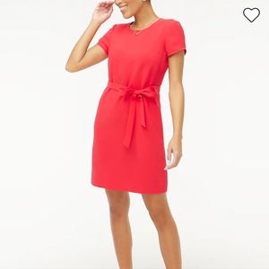 J Crew short sleeve belted suiting dress